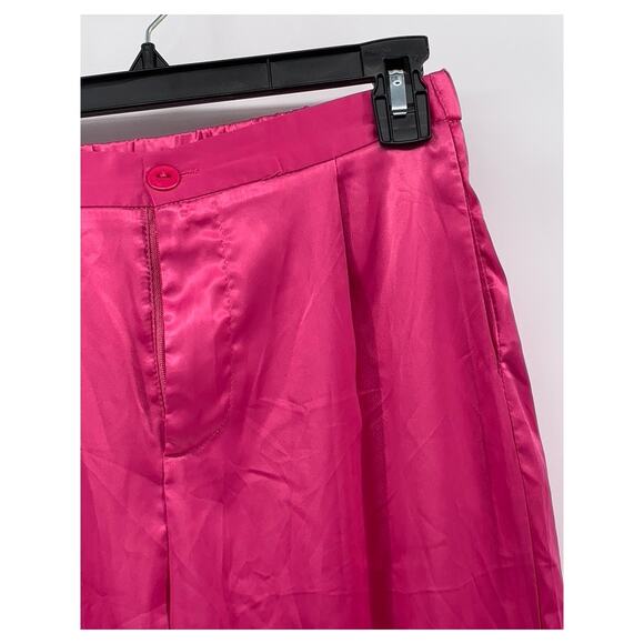 ADIKA Women's Fuchsia Pink Wide-Leg High-Rise Dress Up Pant SZ S - Picture 4 of 10